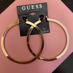 Gold Guess Hoop Earrings